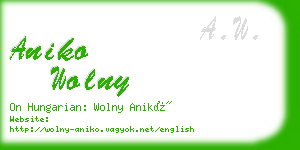 aniko wolny business card